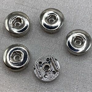 SALE - Simple Slide On Snap Button Charm Bases - Set of 5 - Oh Snap!